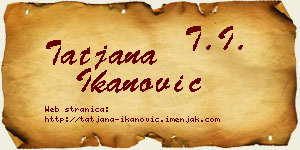 Tatjana Ikanović vizit kartica